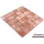 5x5cm Tezgah Arası Pembe Traverten Doğal Taş Mozaik- DT1570